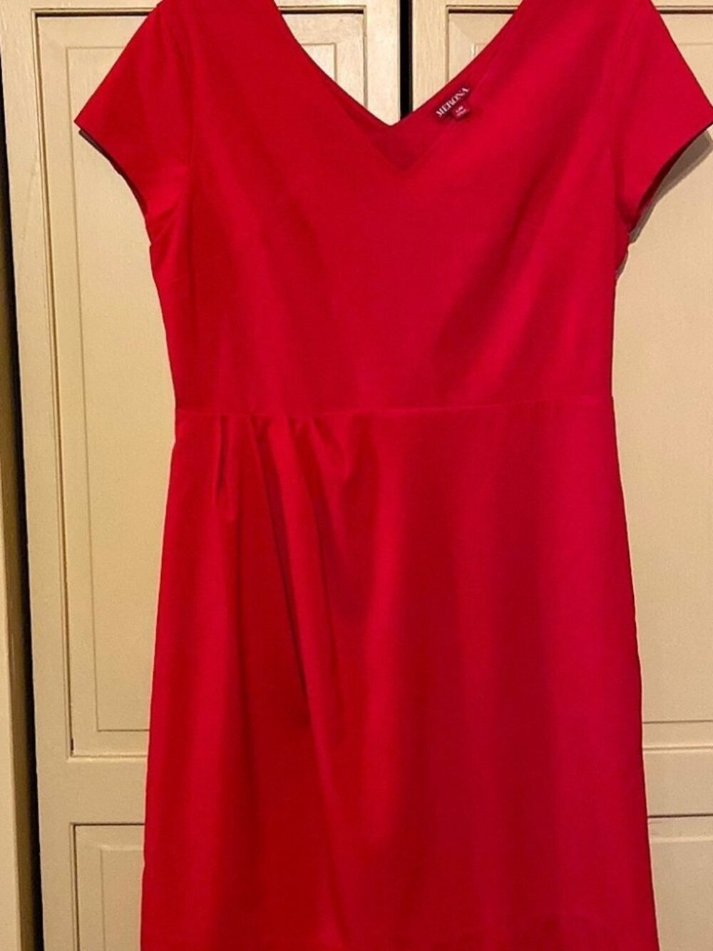Like New Merona Red V-Neck Dress Sz L